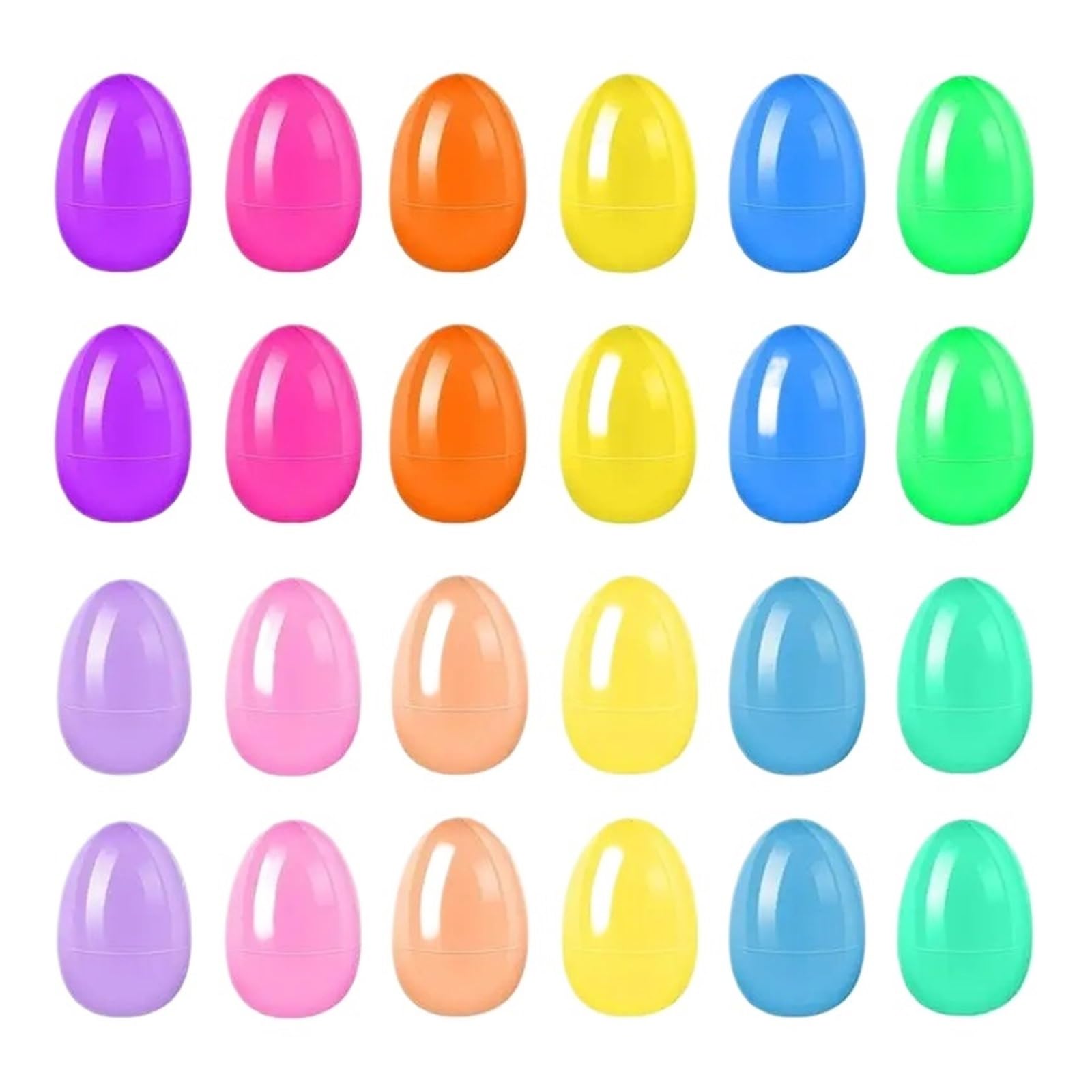 ZYAYNG 24pcs Fillable Plastic Easter Eggs Easy to Open Close Assorted Colors for Egg Hunts Activities Party Favors For Easter