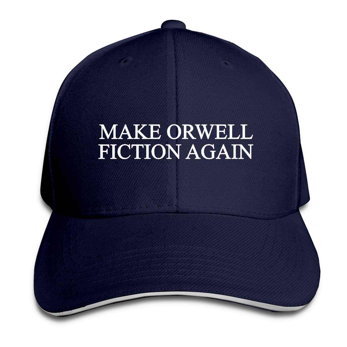 ATOurDealss Make Orwell Fiction Again Trucker Hat Baseball Cap Adjustable Sandwich Hat Navy