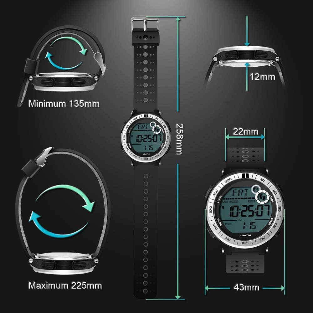 TEKMAGIC 10 ATM Impermeabile Orologio da polso Sportivo Pedometro per Uomini Ragazzi Orologio per Immersioni Subacquee con Funzione Lap Cronometro e Sveglia, Formato 12/24 Ore Selezionabile TEKMAGIC 10 ATM Impermeabile Orologio da polso Sportivo Pedometro per Uomini Ragazzi Orologio per Immersioni Subacquee con Funzione Lap Cronometro e Sveglia, Formato 12/24 Ore Selezionabile