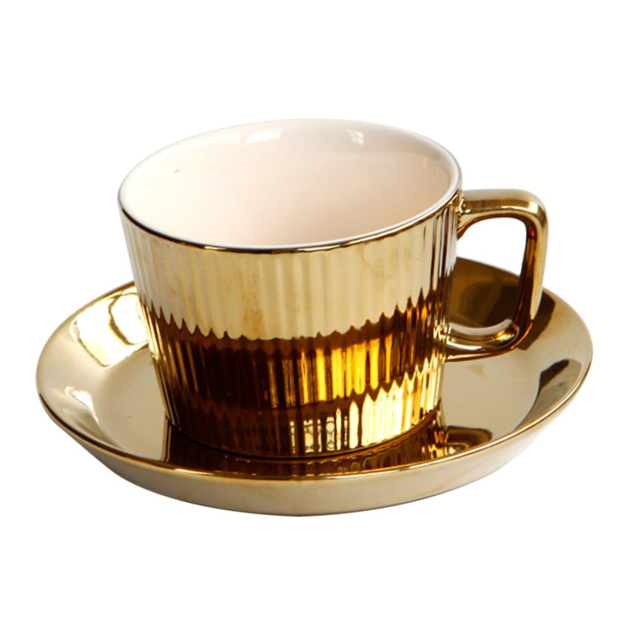 Mug à café en céramique blanc anti-tache de 250ml et sa soucoupe stable