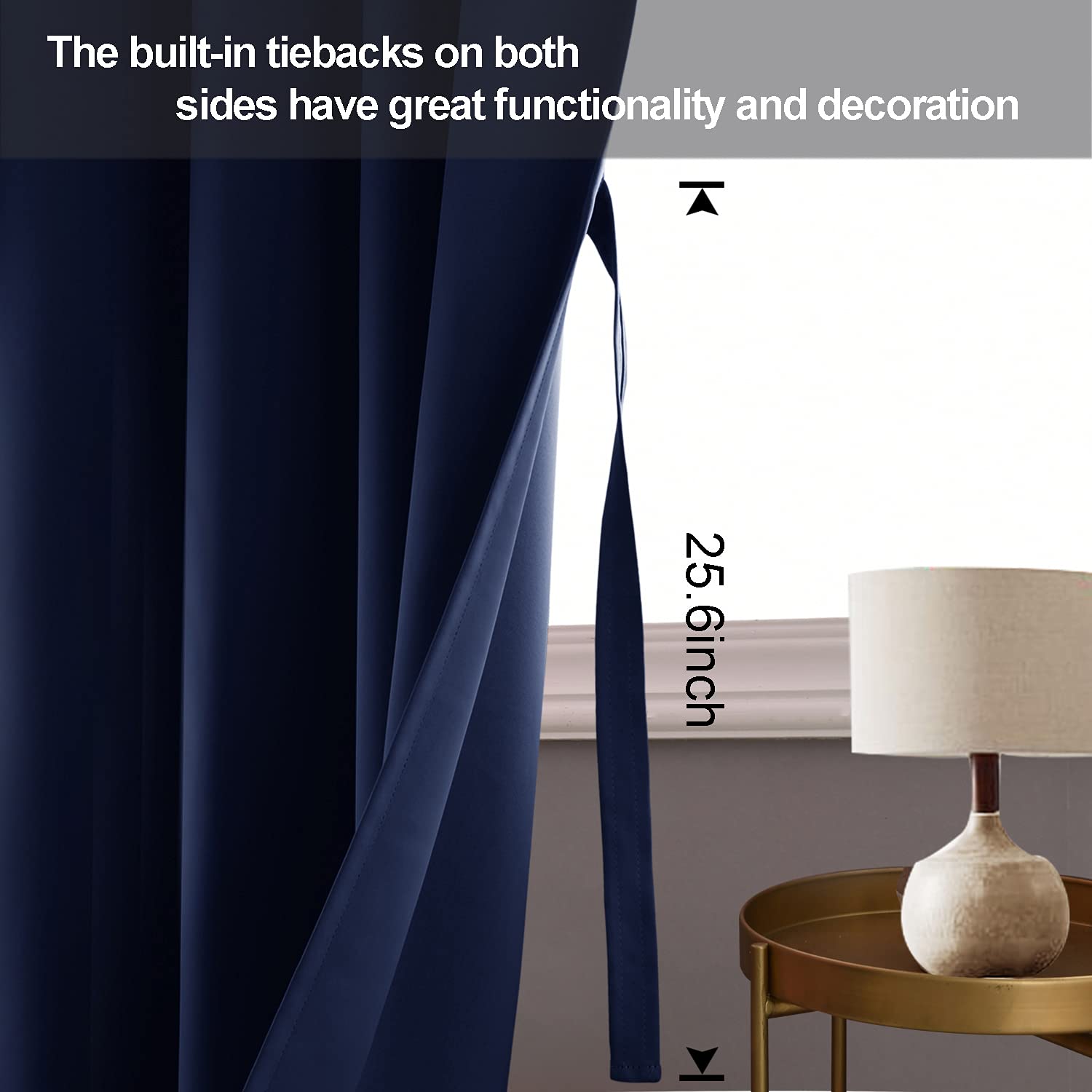 JIUZHEN Blackout Curtains with Tiebacks, Thermal Insulated - Image 3