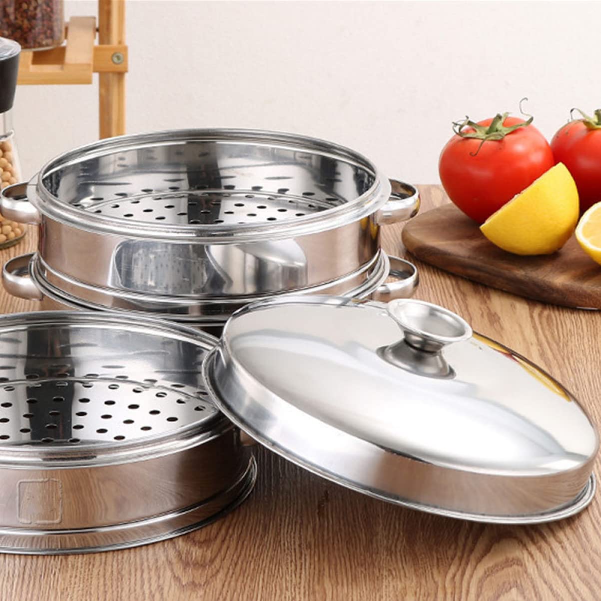 Machine à Nouilles Vapeur En Inox - Compatible Induction Et Gaz, Plateau Amovible - Pour Nouilles De Riz, Rolls Maison