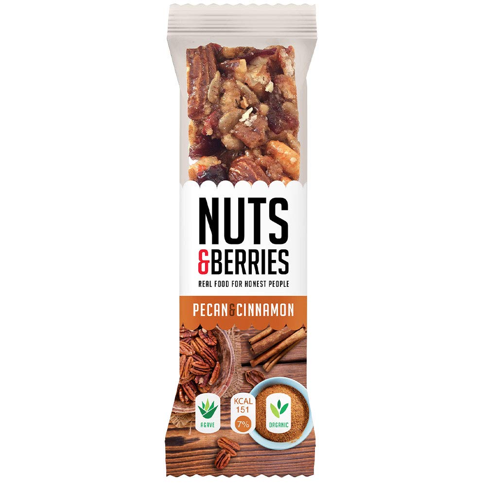 Barrita nueces pecan y canela Bio 15x30g Nuts&Berries