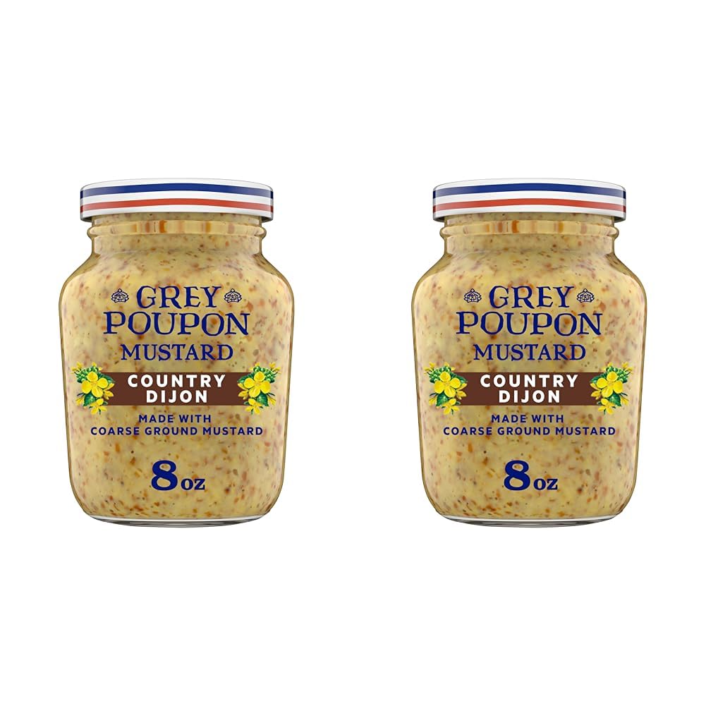 Grey PouponCountry Dijon Mustard (8 oz Jar) (Pack of 2)