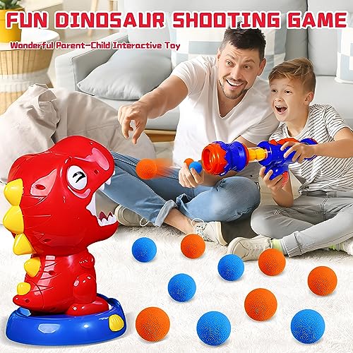Jouet de tir Dinosaure pour garçons 4-6 Ans+ – Cibles Mobiles, Effets sonores et vaporisation, Dinosaure pour Enfants 3-7 Ans avec 2 Pistolets et 24 balles en Mousse, Cadeau garçon 5 Ans et Filles – Image 7