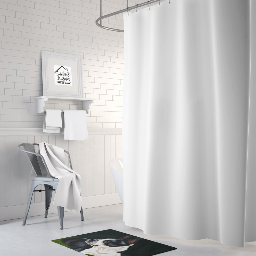 Caroline's Treasures AMB1321RUG Boston Terrier Beauty Machine Washable Memory Foam Mat, Bathroom Rug, Non-Slip Bath Mat, Durable Thick Washable Rugs for Kitchen, Bathroom Quick Dry, Decorative Artwork