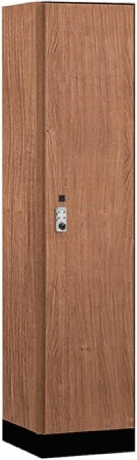 Salsbury 18" Wide Premier Wood Locker-Single Tier-1 Wide-6 Feet High-18 Deep-Red Oak-Silver Resettable Combination Locks