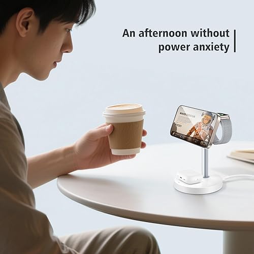 Miniatura 5 de Estación de carga inalámbrica 3 en 1 para dispositivos Apple, cargador magnético rápido de 15 W para dormitorios, iPhone 17 Air 16 15 14 13 12 11