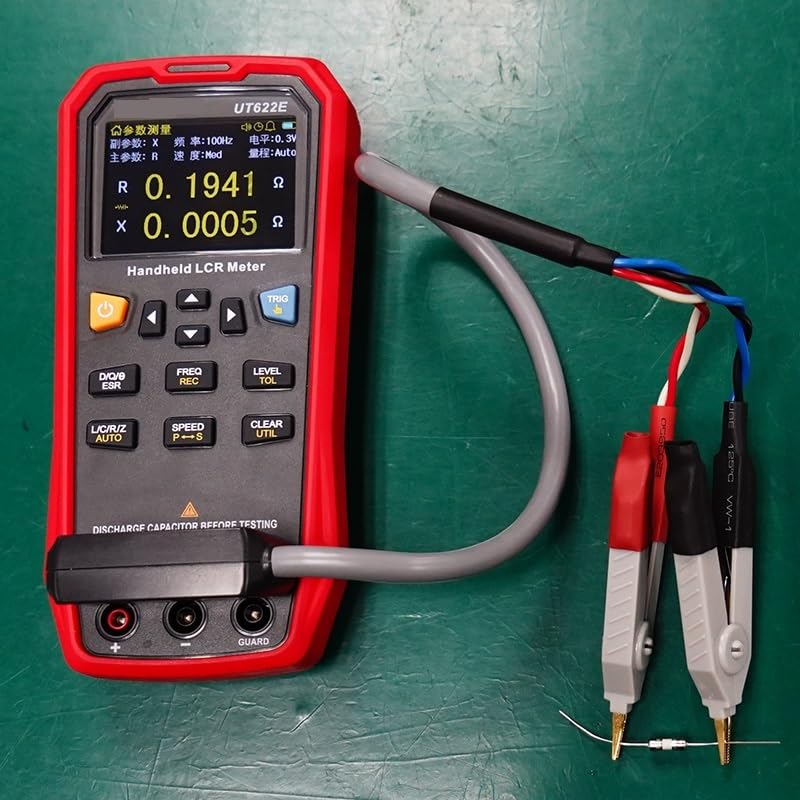 Medidor LCR portátil, probador digital de precisión de 100kHz 0,1% con DCR, pantalla TFT de 2,8" for resistencia a capacitancia de inductancia(UT622E)