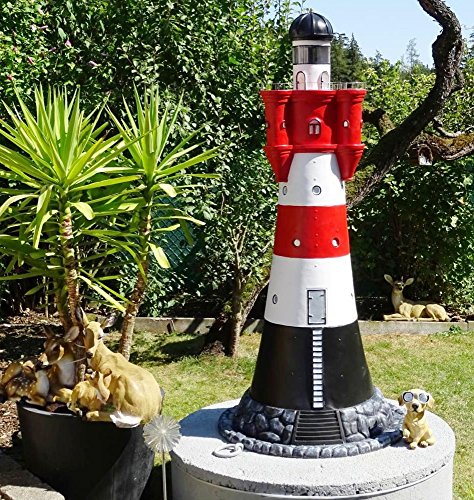 XXL Leuchtturm ROTER Sand PREMIUM DELUXE ca. 180cm hoch +Beleuchtung~Garten...