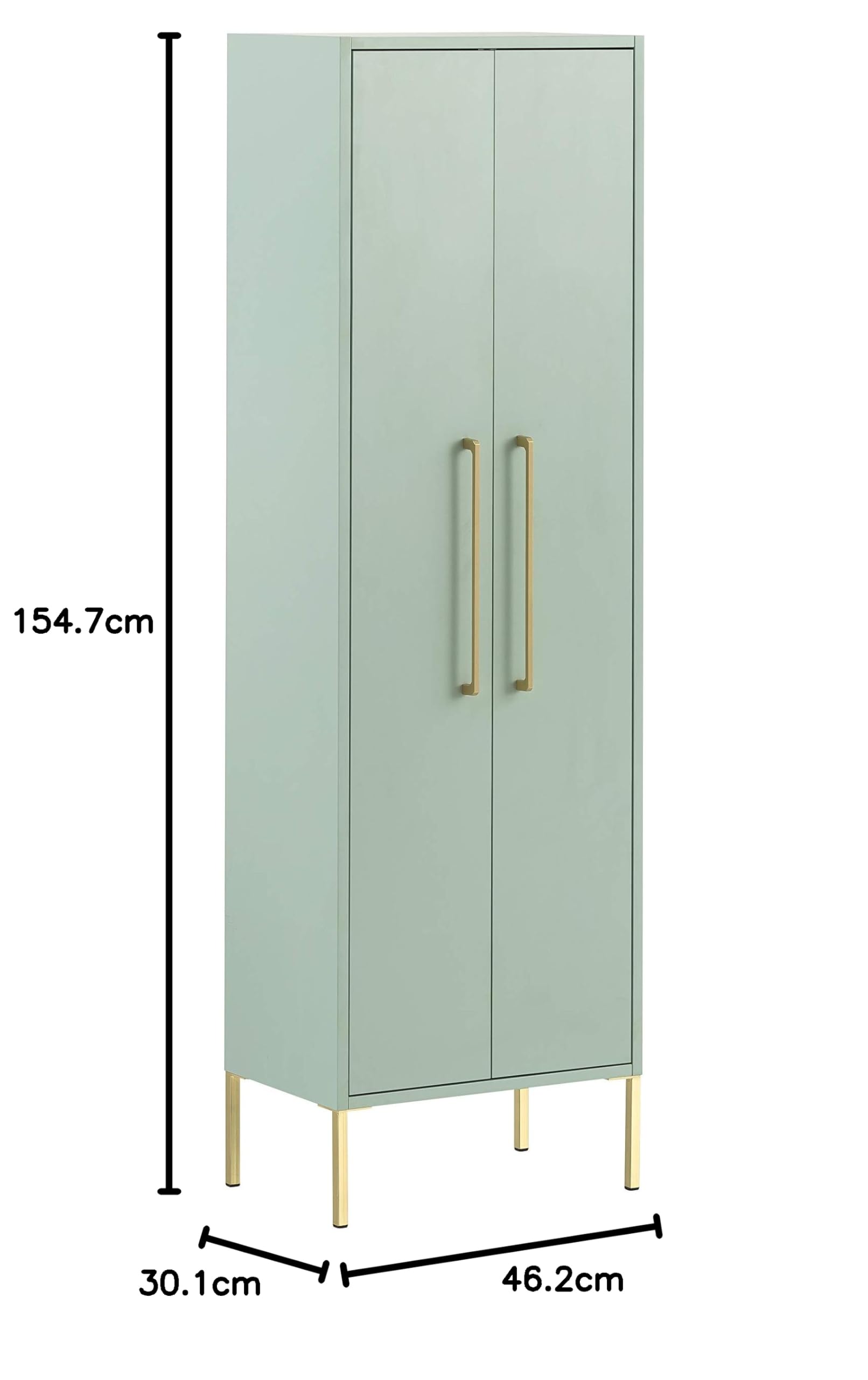 Schildmeyer Gloria Highboard 146637, Mint/Gold, 2 Türen