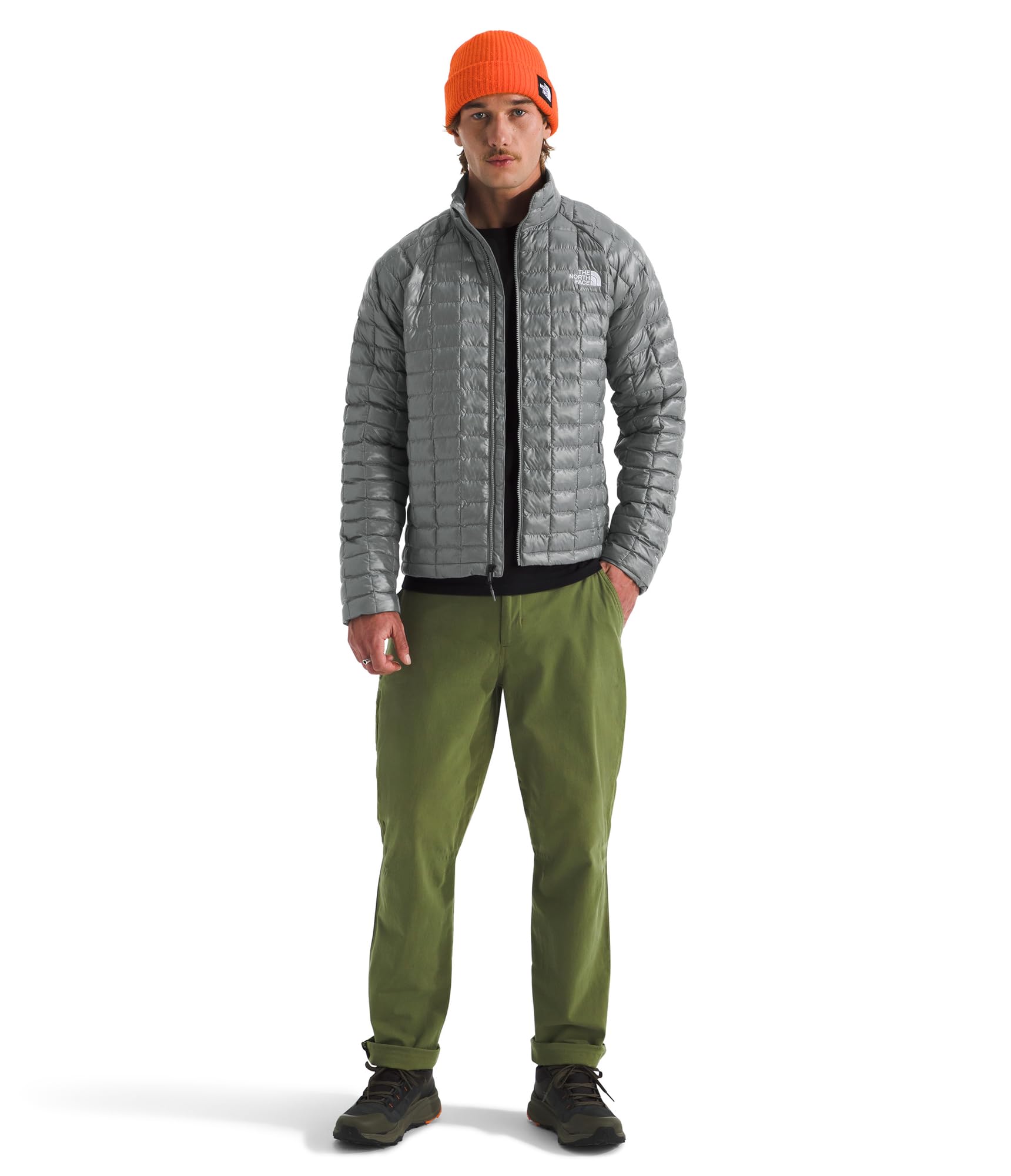 The North Face - Męska kurtka ThermoBall - SMOKED PEARL, L | Wind-Blocking, Lightweight, Warmth, Packable, Recycled Materials, Zip Jacket