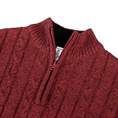Image of Kid Nation Boys Sweater Cotton Quarter Zip Sweater Kids Cable Knit Pullover | Casual 1 /4 Zip Sweater for Child 3-14 Years (Previously Amazon Essentials)