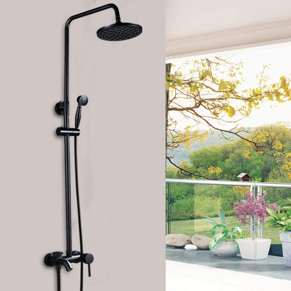Badkamer Accessoires Retro Zwarte Douche Set - Douchesysteem Met Regendouche En Handdouche Voor Je Badkamer Mengventiel Douche 150 Mm Aansluiting