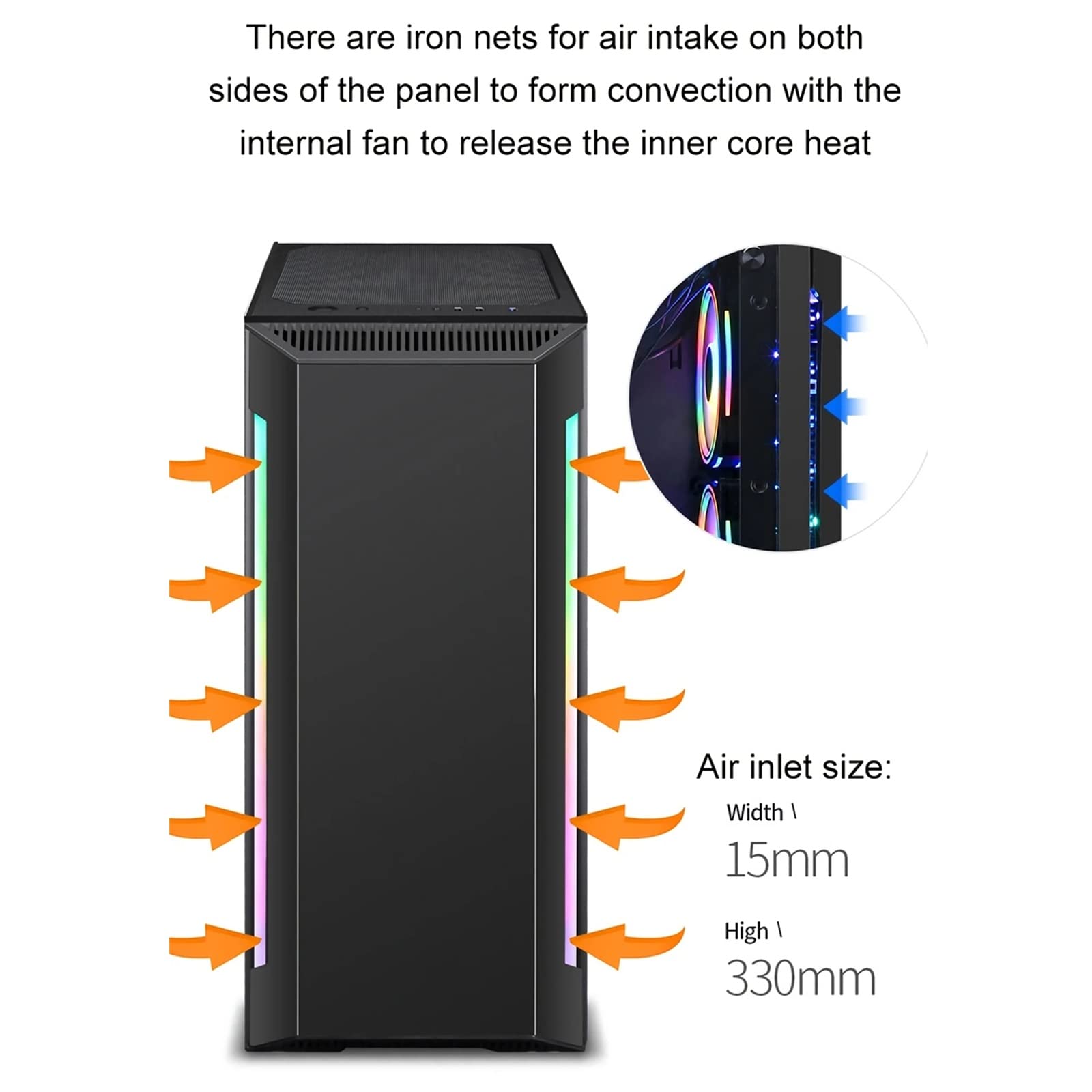 Amazon.co.jp: ミドルタワーPCケース RGBゲームケースATX/M-ATX/ITX