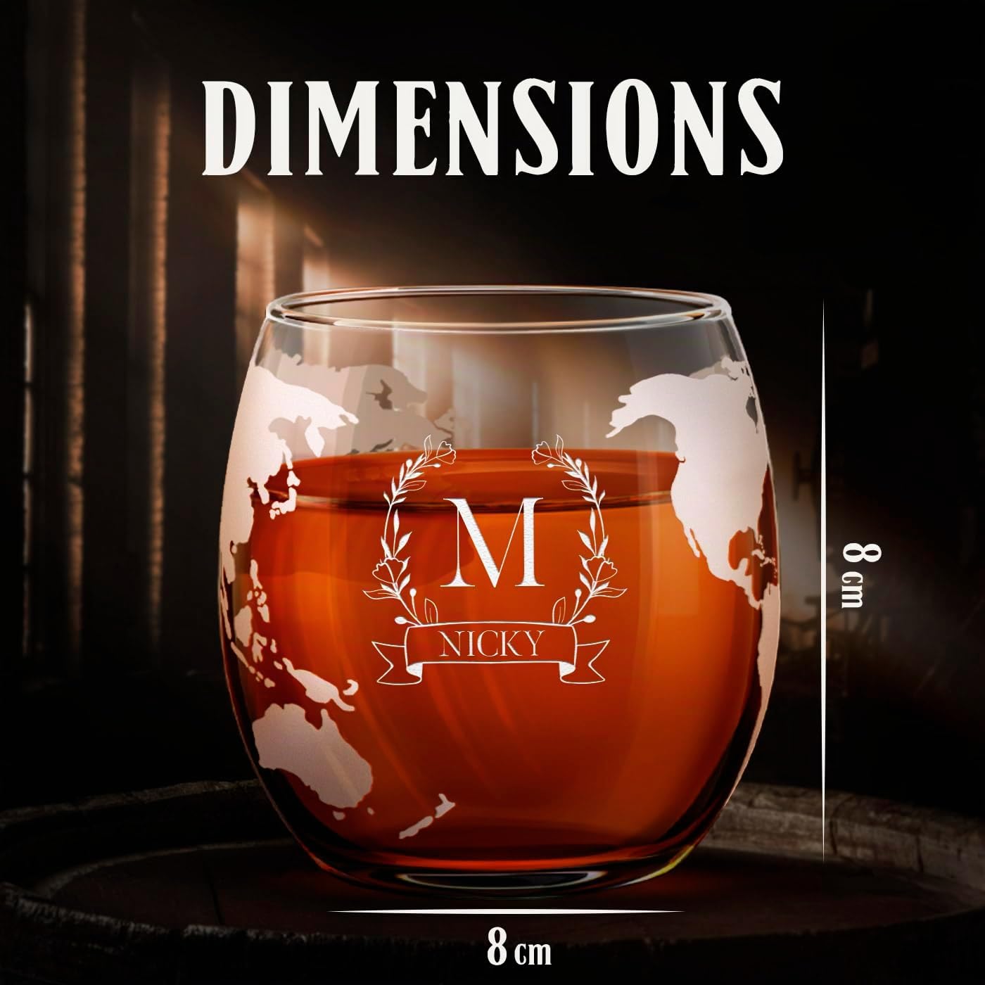 Maverton Ensemble de Carafe avec 4 Verres Gravés - Cadeau couples - 850 ml Carafe Globe - Motif