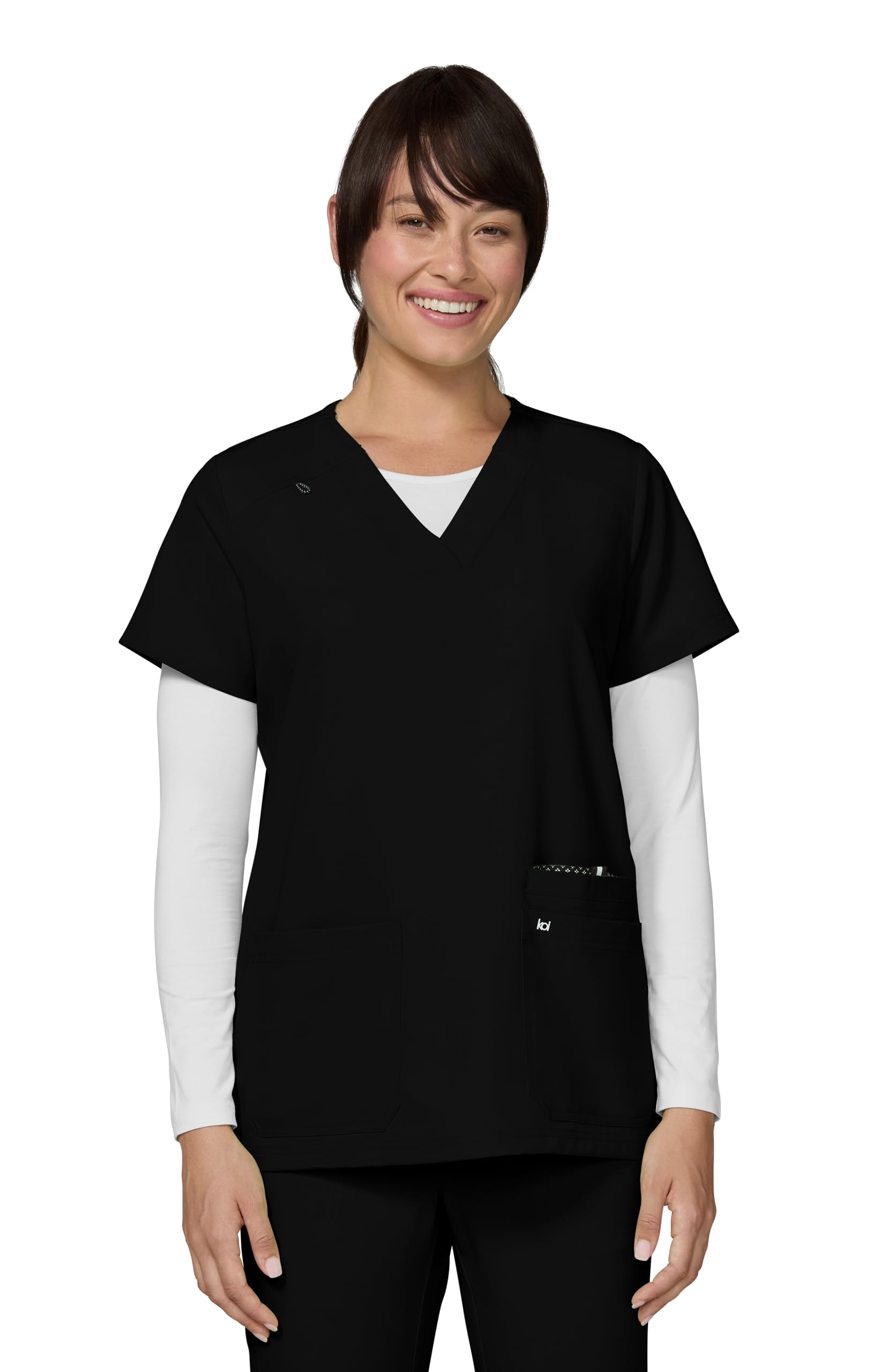 Next Gen Hustle and Heart Women's 3-Pocket Stretch Scrub Top