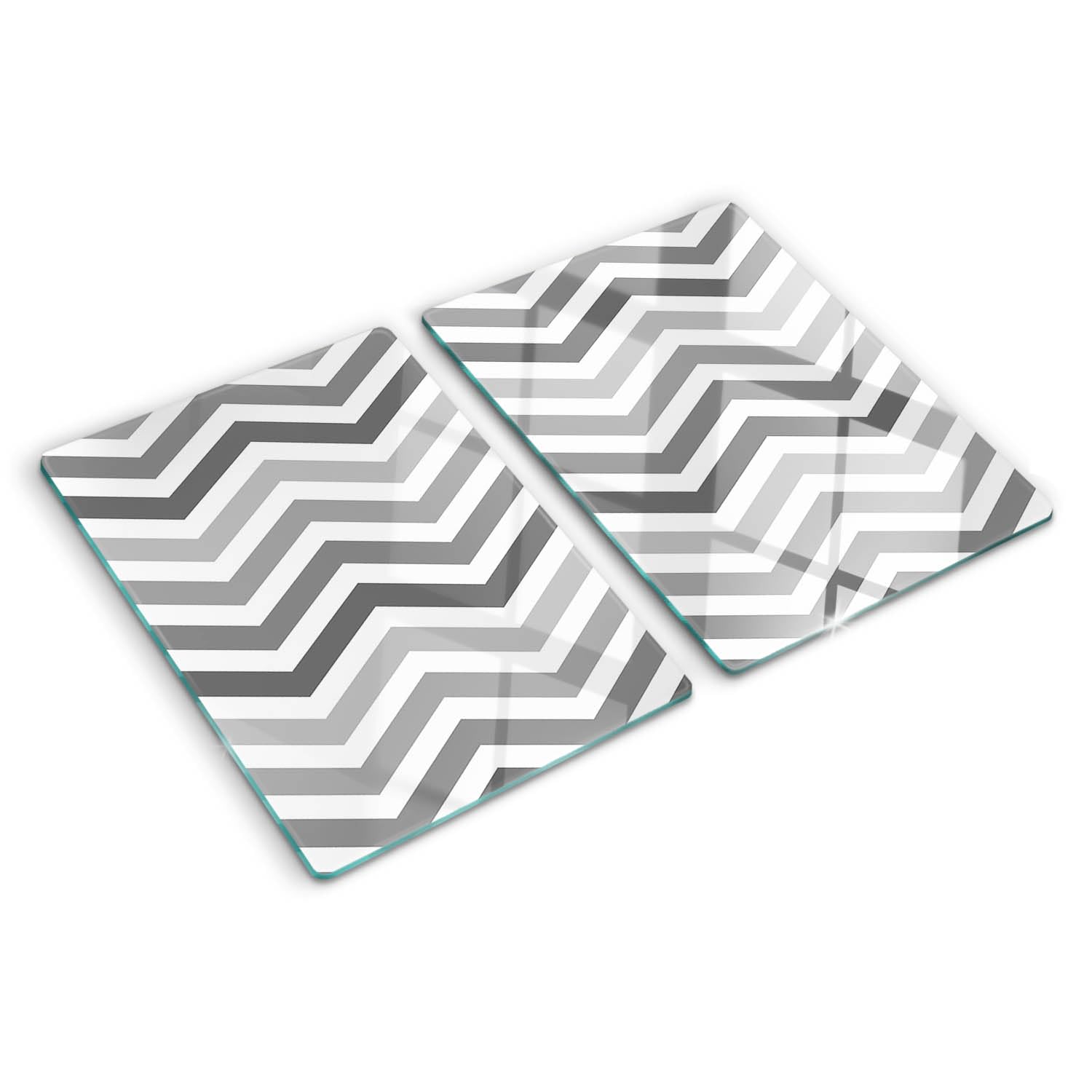 Planche en verre 2x40x52 cm zigzag gris pour sublimer et protéger votre cuisine moderne
