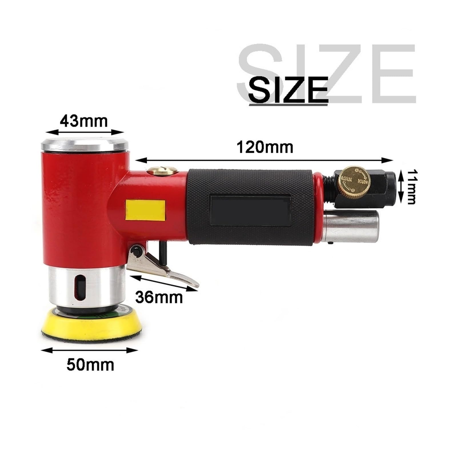 Mini lijadora de aire de 2 "/3", pulidora neumática de doble acción, máquina pulidora, Kit de lijado for acabado de superficie de carrocería automática - Velocidad ajustable(Black Air Sander)
