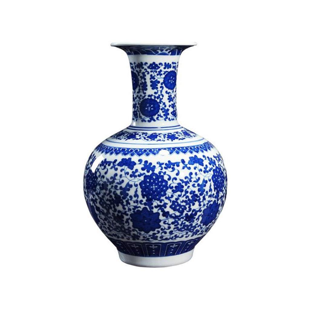 asdchZen Blue And White Vase, Chinese Vintage Ceramic Vases, Ideal Decoration For Household, Office, Wedding, Party