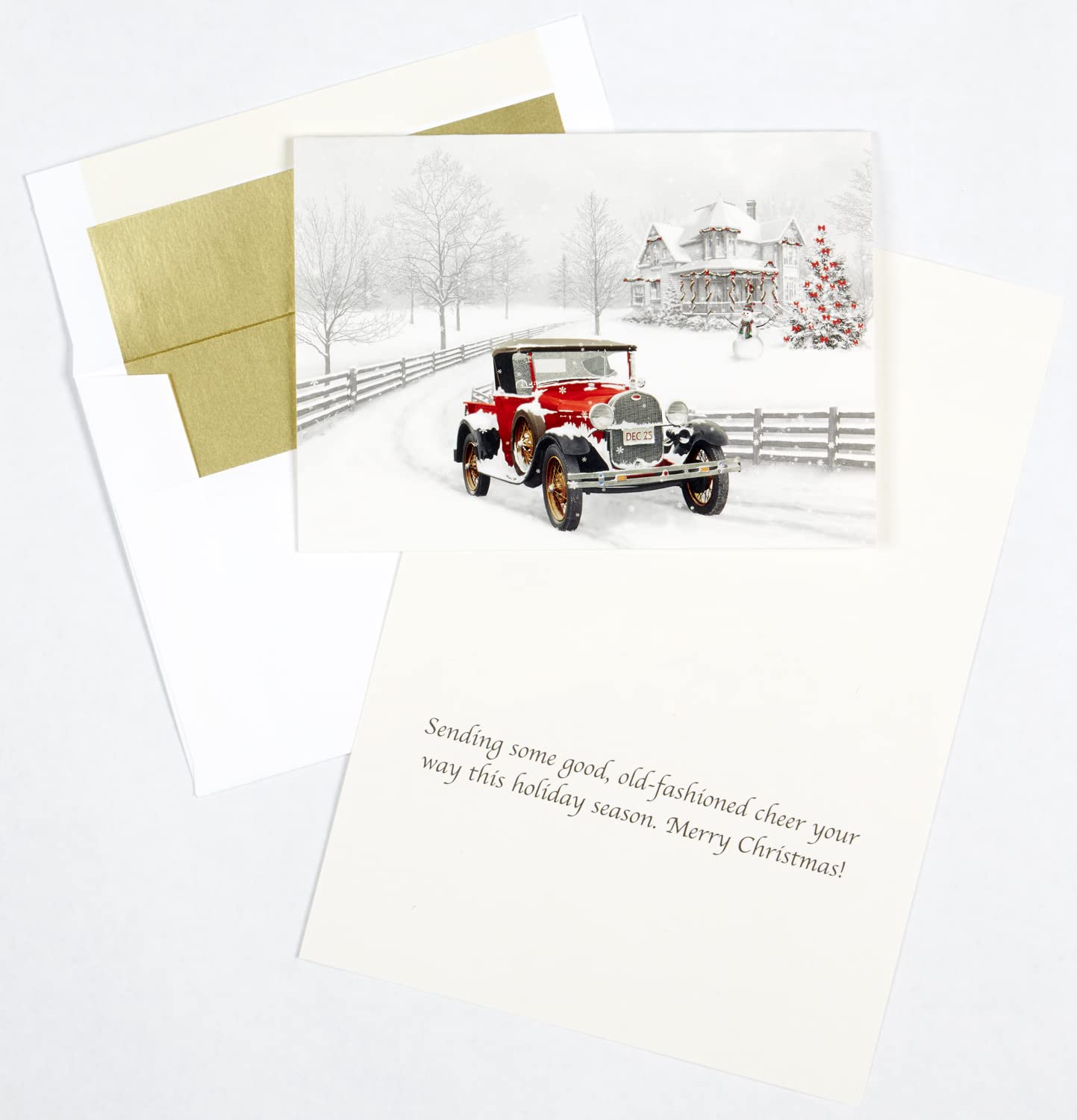 Vermont Christmas Co. Weihnachtskarten 'Peace On Earth' – 15 Karten + 16 Umschläge Mit Goldfolie