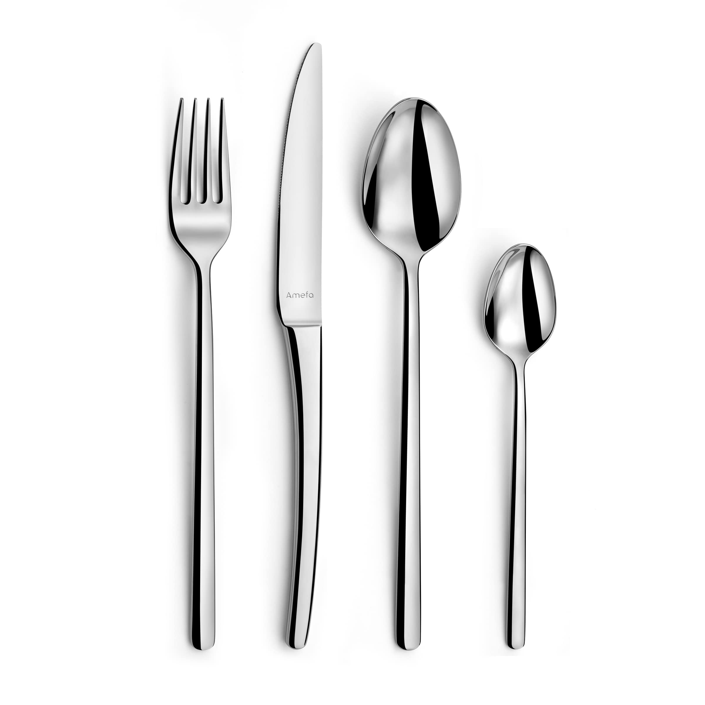 Amefa Orfeo 12 Cuchillos de Mesa, Acero Inoxidable, Plateado