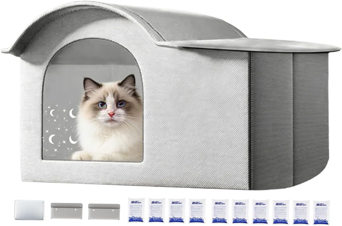 Cooling Cat House, Dog Folding Shelter, Standard Size Summer Pet House with Sturdy Breathable Design, Foldable Portable Feature, Comfortable Pet Accessory, Perfect for Indoor Garden Outdoor Backyard