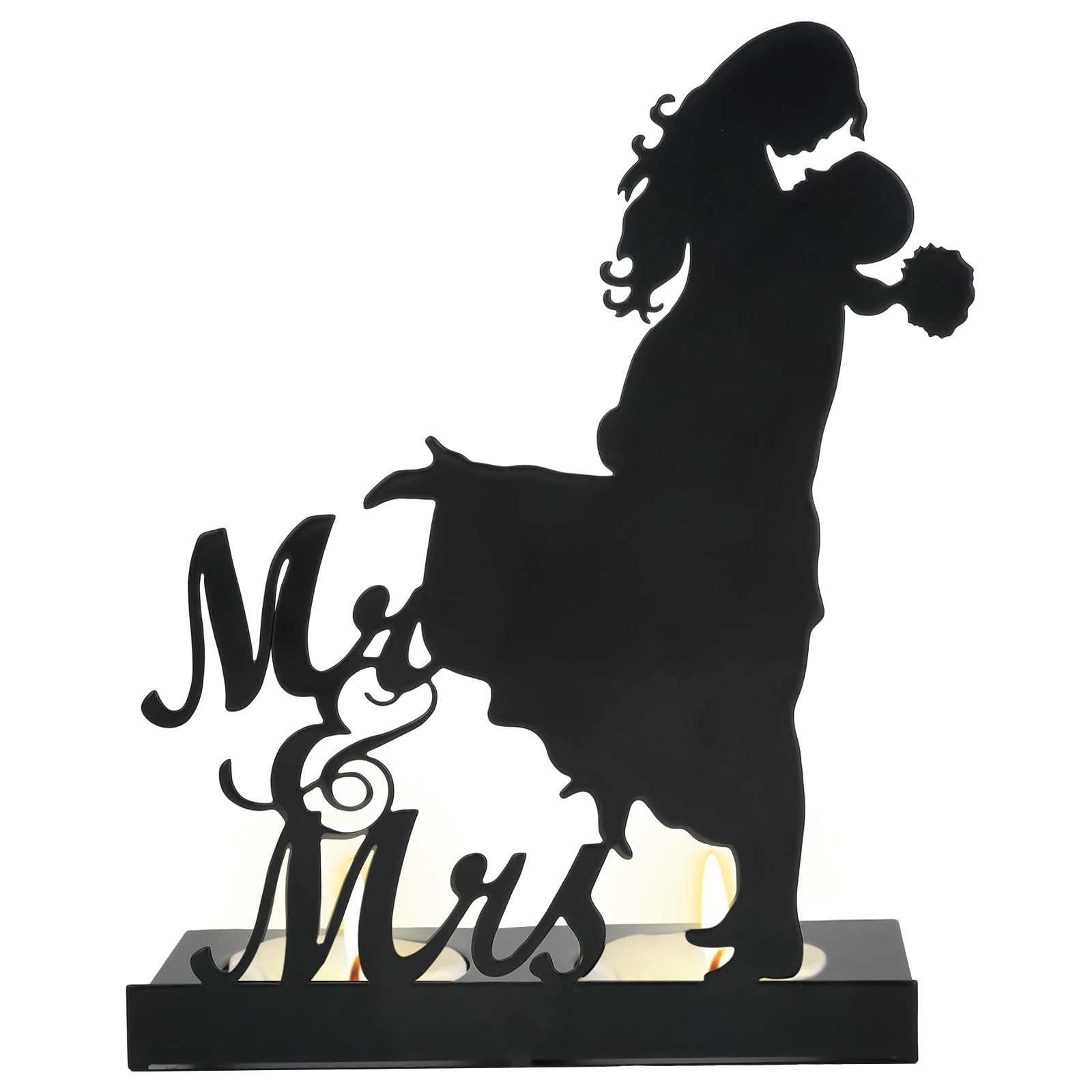 Handcrafted Iron Sculpture Candlestick Ornament,Iron Candle Holder Romantic Couple Candle Statue Gifts for Couples for Wedding Anniversary,Romantic Couple Statue For Anniversaries (Style A)