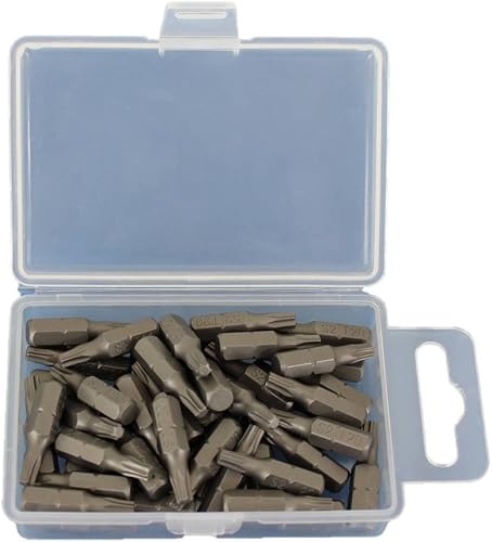 TEMO 50p T20 Torx Star 6 Point 1" L Screwdriver Insert Bit, Impact S2 Steel | Manufacturing Assembly | 1/4" Hex Shank W Quick Release Slot | Premium Taiwan S2 Steel |Fit Dewalt Milwaukee Bosch Makita