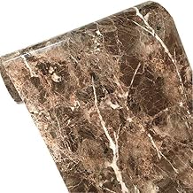 UPREDO Brown Marble Contact Paper Granite Look Marble Effect Countertops Gloss Vinyl Kitchen Bathroom Table Desk Sticker Film 12inch by 79inch Brown