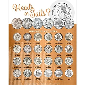 Misc. Whitman Deluxe Quarter Coin Board: Heads or Tails? Book