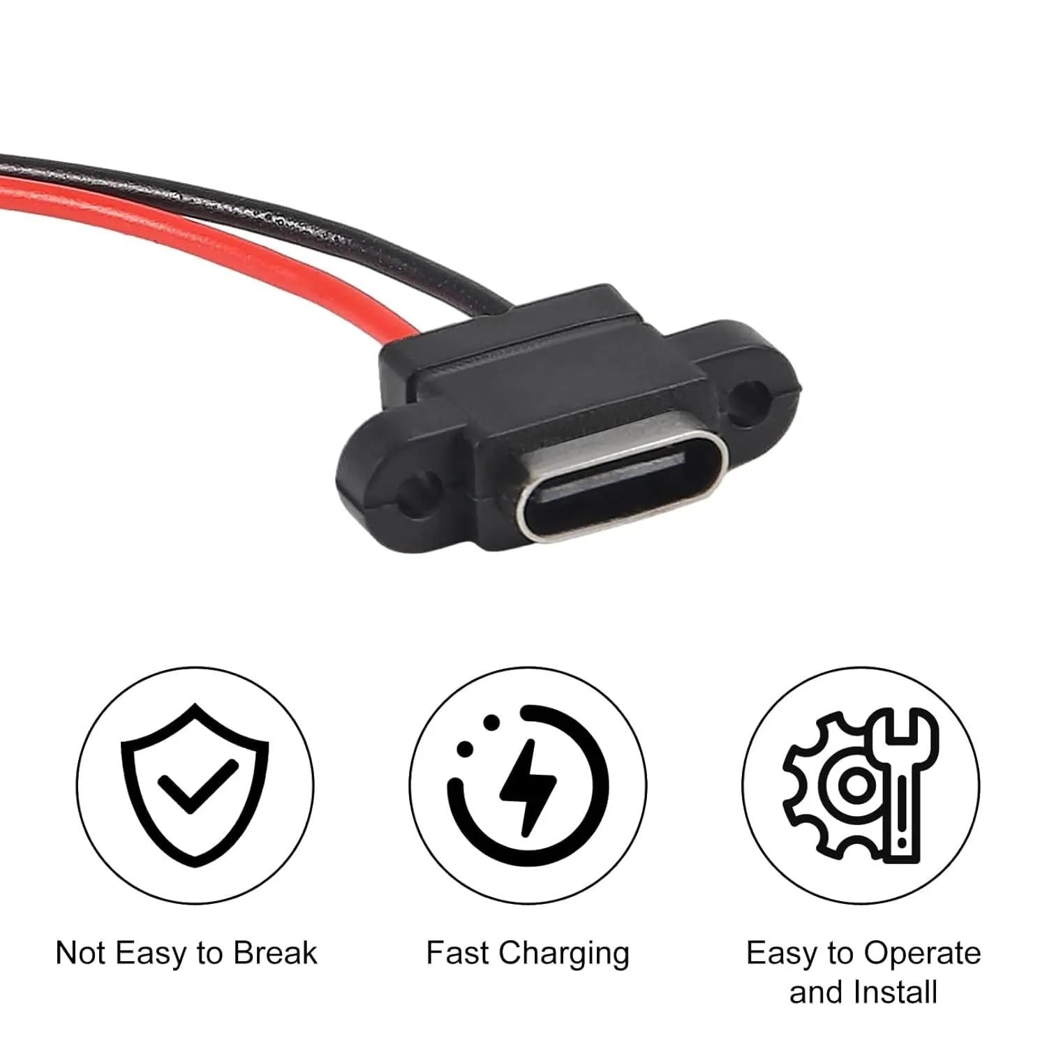 Connettore USB C a 2 pin SMD femmina per porta di ricarica con foro per vite