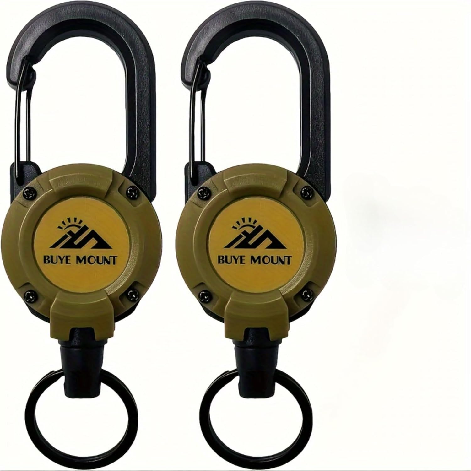 2pcs Retractable Keychain Set, Heavy Duty Wire Rope with Lanyard and Hiking Buckle for Outdoor Camping