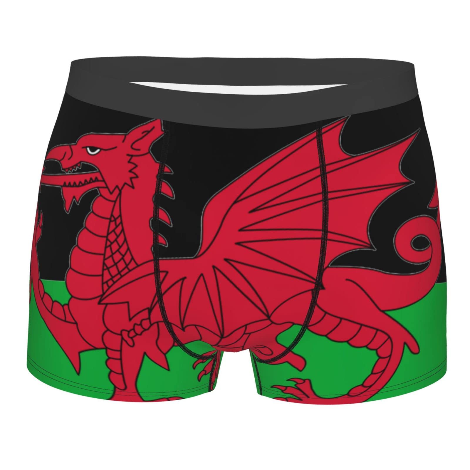 Djngn Men's As Pic Welsh Flag New Underwear Breathable Stretch Boxer Briefs Soft Underpants Boxer Leggings