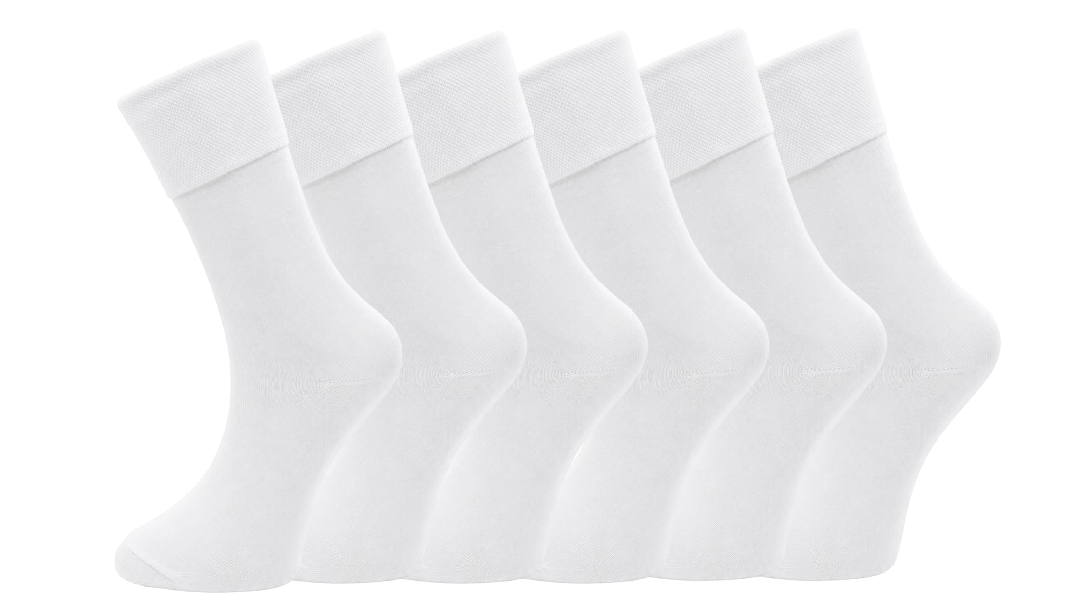 ARG 6 PAIRS WOMENS NON ELASTIC DIABETIC SOCKS LADIES EASY GRIP LOOSE SOFT TOP COTTON SOCK FOR SWOLLEN FEED ODEMA FRIENDLY UK 4-8 (Cotton, White)