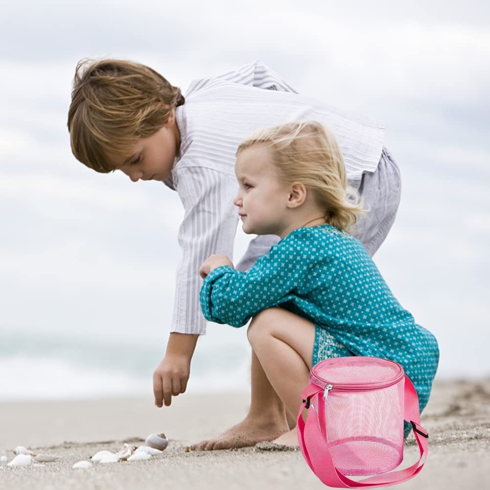 Borsa A Rete UTTPLL Per Spiaggia, Bambini – Asciugatura Rapida, Con Cerniera, Per Conchiglie E Giocattoli – 24,9x20,1x7,9 Cm