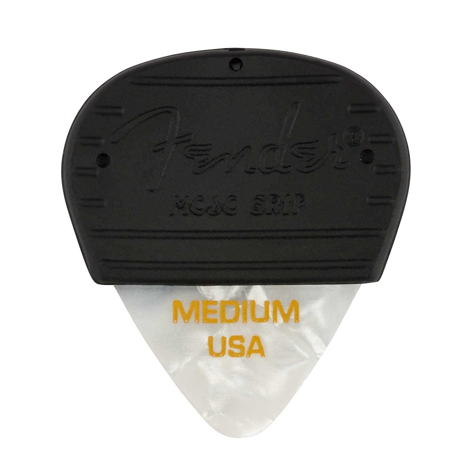 Mojo Grip Guitar Picks 351 Shape, Celluloid, White Moto, Medium, 3-Pack