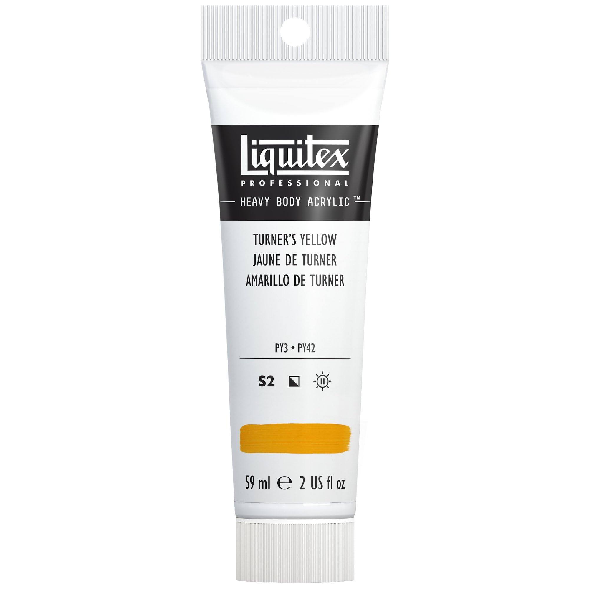 Liquitex 1045730 Professional Heavy Body Acrylfarbe in Künstlerqualität mit ausgezeichneter Lichtechtheit in buttriger Konsistenz, 59ml Tube - Turners Gelb