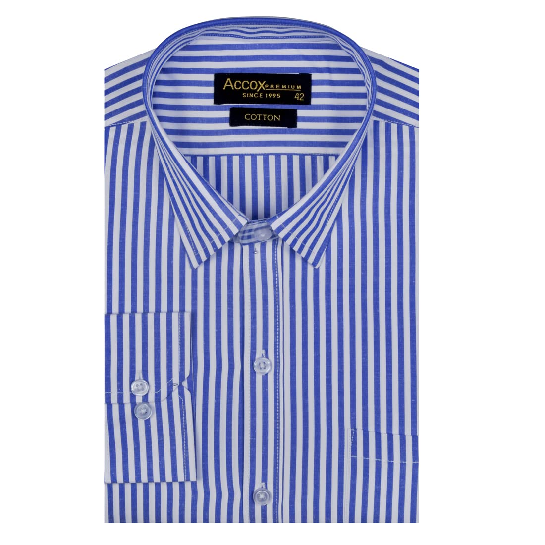 accox Men's Striped Full Long Sleeves Regular Fit Cotton Formal Checkred Shirts(GCR79)-picture-15