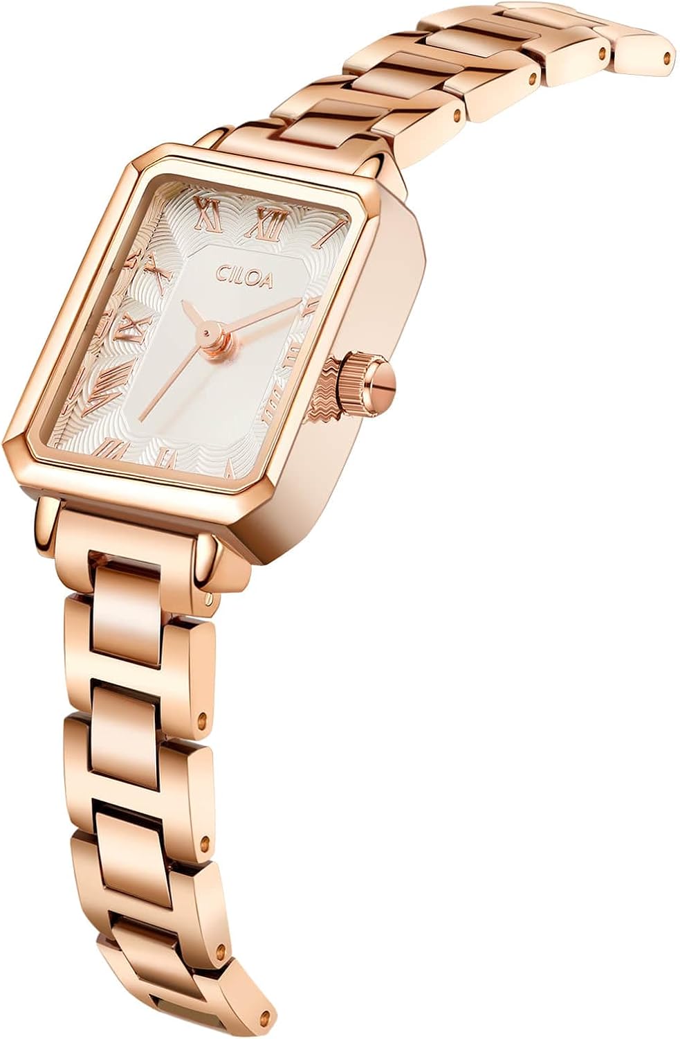 CILOA Watches for Women Small Vintage Rectangular Case Roman Numeral Dial Stainless Steel Bracelet Water Resistant Adjustable - Image 2