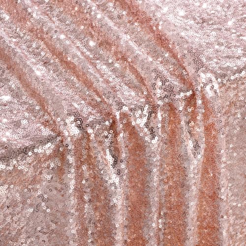 Image of Sniny Sequin Tablecloth Party Decor 90x90 Inch Blush Pink Shim Table Cloths