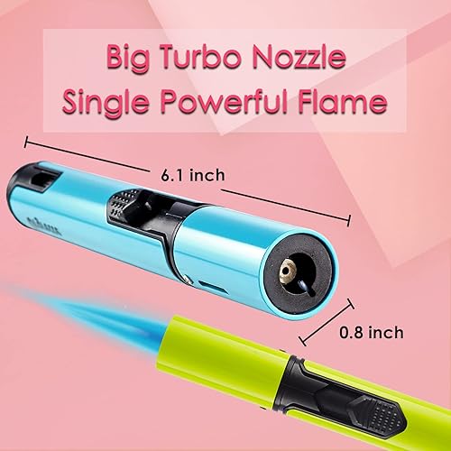 Miniatura 10 de Urgrette Paquete de 3 encendedores de antorcha de butano recargable de 6 pulgadas encendedor de butano ajustable para parrilla barbacoa campamento