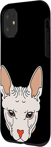 Miniatura 2 de iPhone 11 Caso de la cabeza de la historieta del gato de la esfinge sin pelo