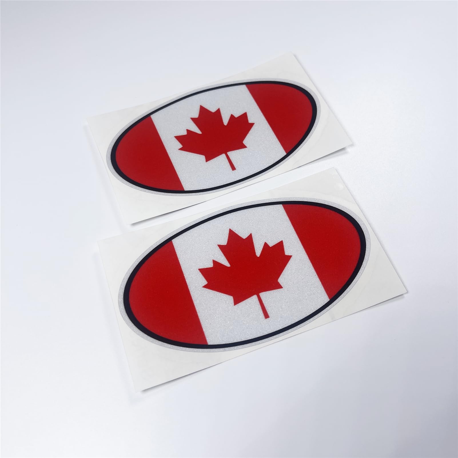 DXYMOO2X Oval Canadian Car Stickers Canada Flag Applique Motorcycle Decals Waterproof (2, 5x2.9cm)