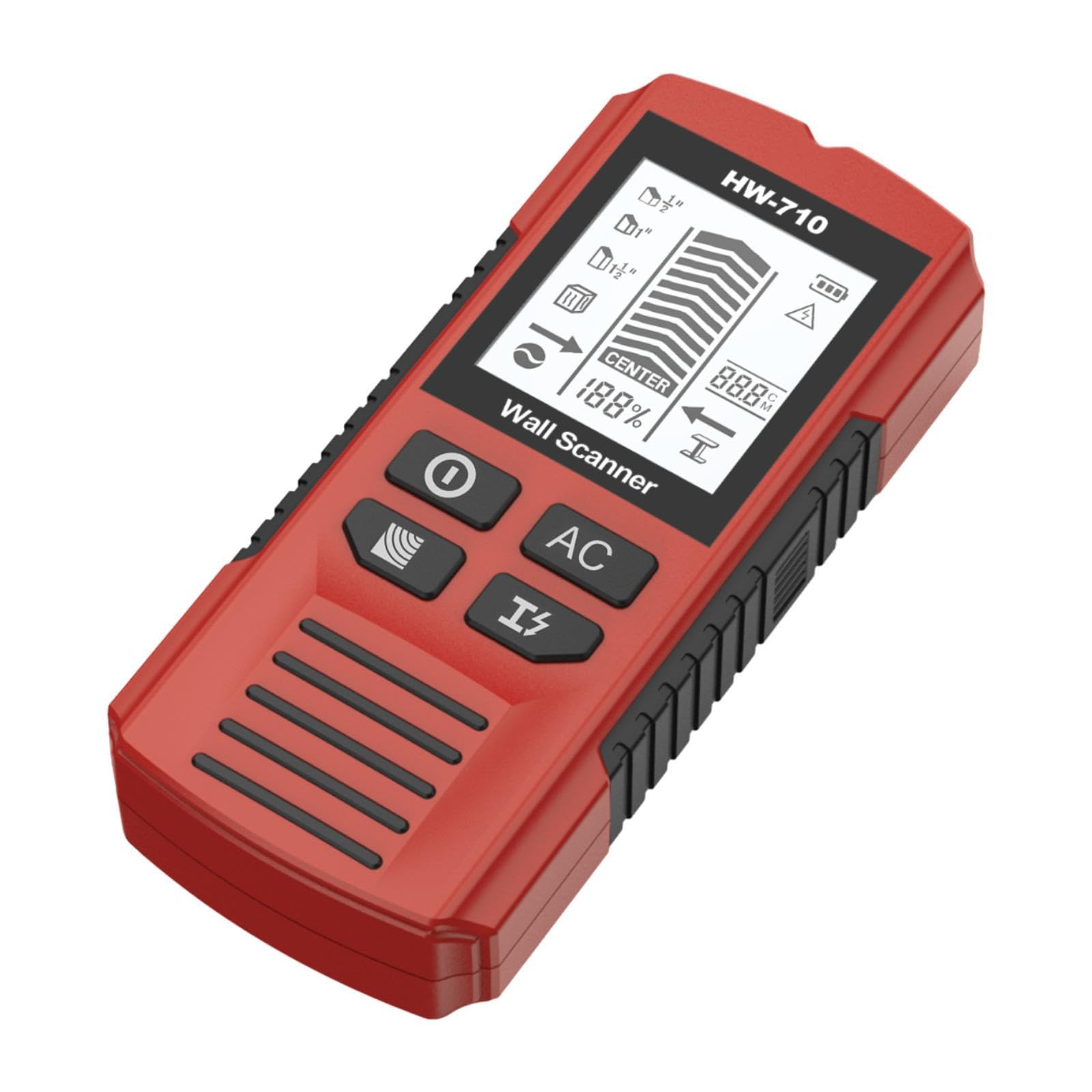 5 in 1 Stud Finder Wall Scanner Auto Calibration 15x6.7x3cm with Alarm Red-image-40
