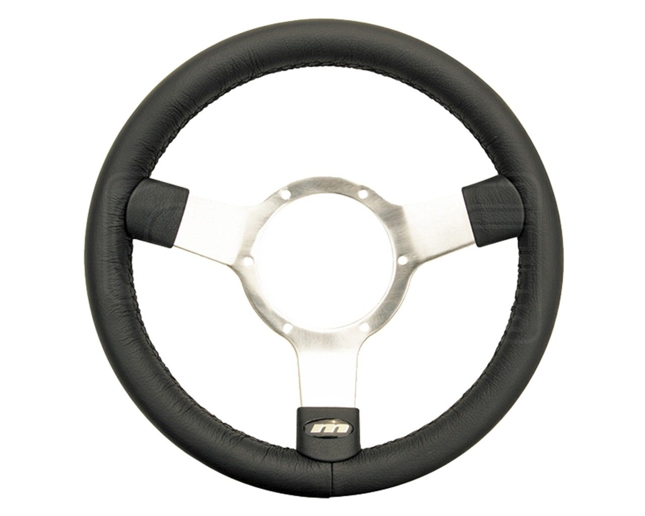 Mountney 23SPLB Center Semi Lucido – bombata a 3 Raggi, in Pelle, Colore: Nero