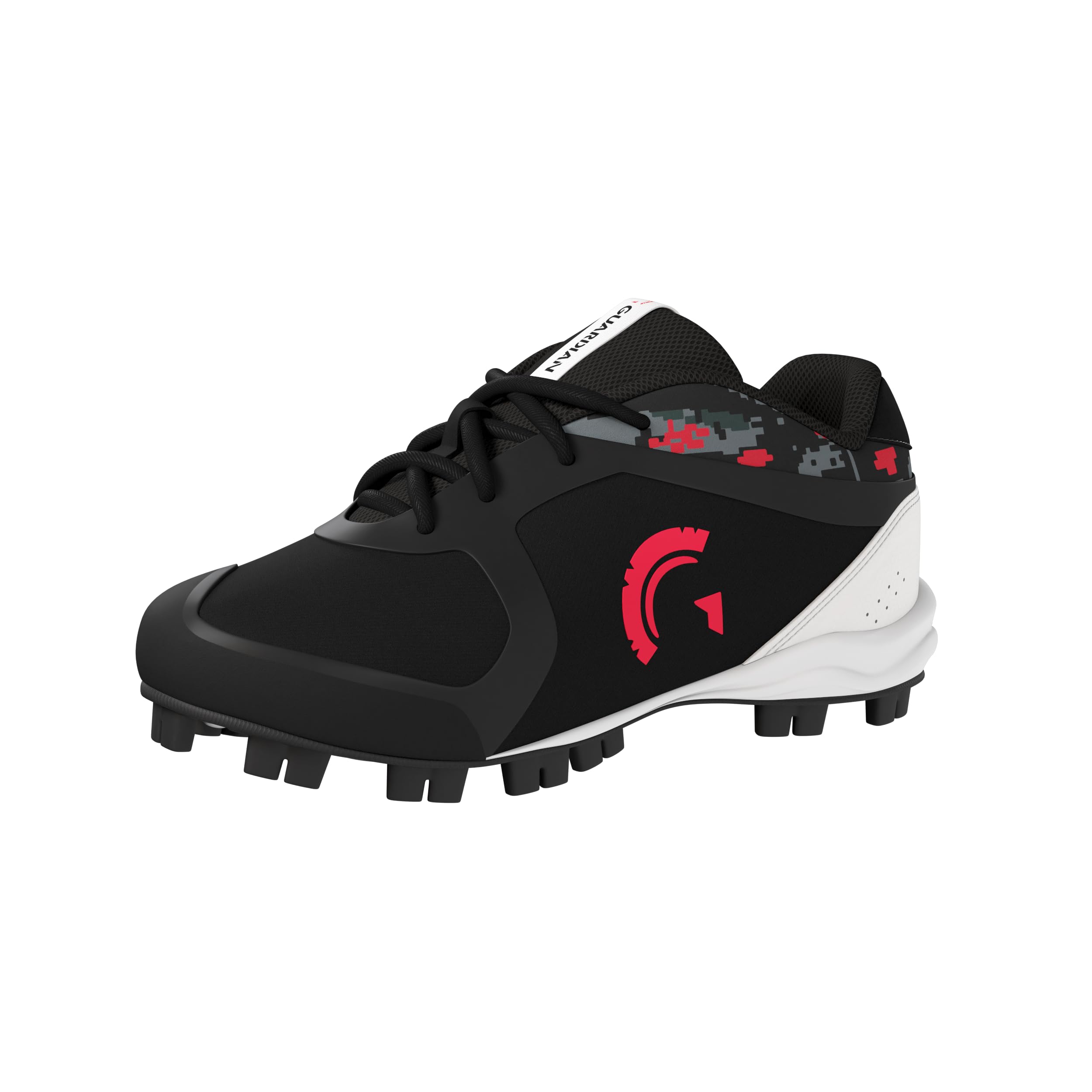 Guardian Bolt Chaussures de baseball pour jeunes – Chaussures de baseball pour garçons et filles – Légères – Soutien – Design confortable, Noir/gris, Grand enfant 6
