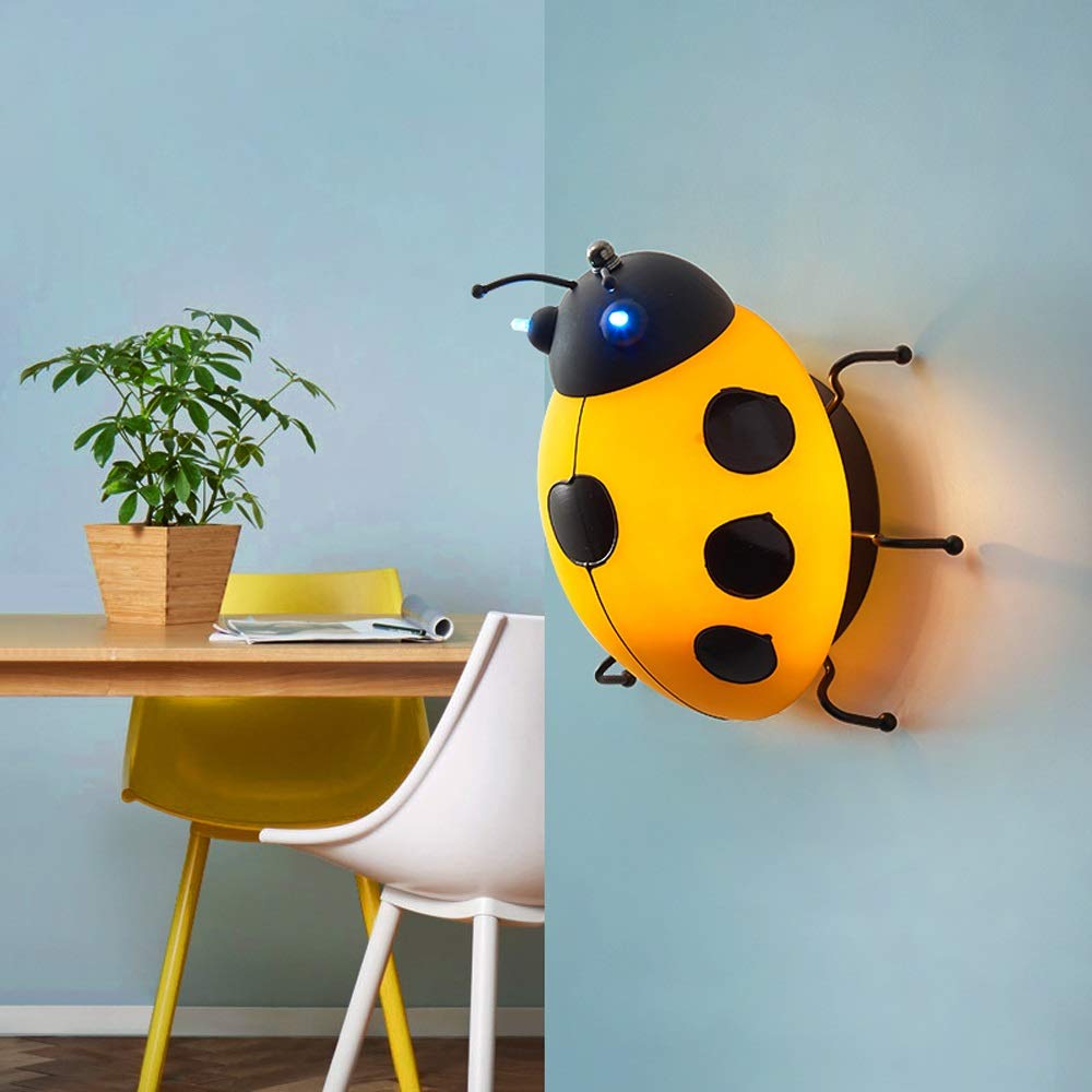 Cartoon Beetle Applique da parete Stella creativa Coccinella Camera dei bambini Applique da parete E14 Ristorante Scala Corridoio Comodino Decorazione artistica Lampada da parete