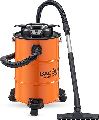 Miniatura 2 de BACOENG Aspiradora de cenizas de 5.3 galones con sistema de filtración de doble etapa, aspiradora de cenizas de 10 amperios para estufas de pellets