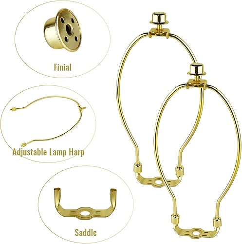 Miniatura 4 de 2 soportes de arpa de pantalla de 9 pulgadas, soporte de pantalla de lámpara desmontable, accesorios de iluminación resistentes para lámparas de pie